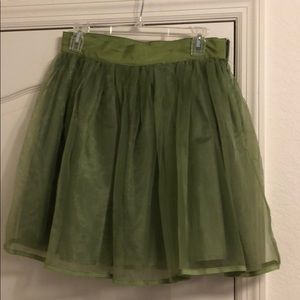 Sage tulle skirt.